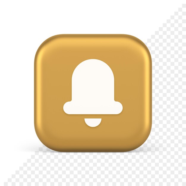 Sonido de la campana de mano botón de notificación mensaje de entrada notificación de llamada icono realista en 3D