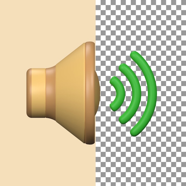 PSD sonido en icono con vista frontal en 3d para presentación web de diseño gráfico u otro