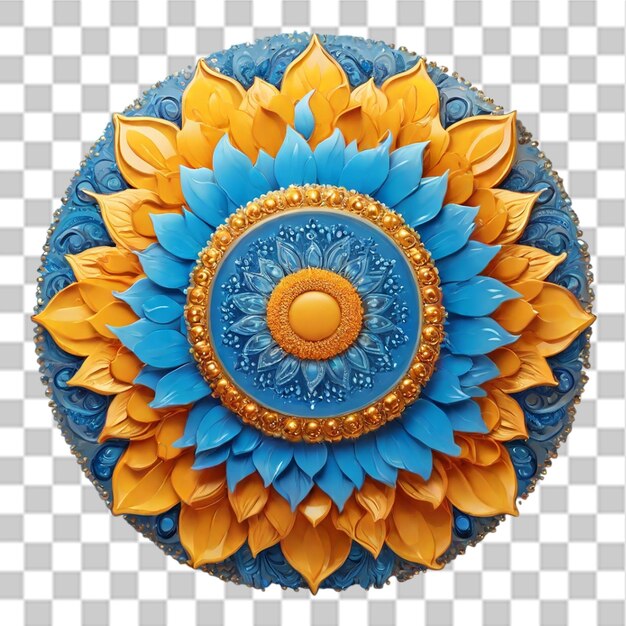 PSD sonnenblumen-mandala auf durchsichtigem hintergrund