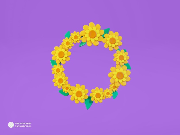 Sonnenblumen-symbol isolierte 3d-render-illustration