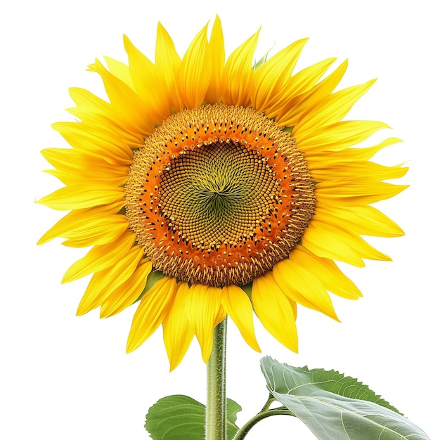 Sonnenblumenkopf auf durchsichtigem oder weißem Hintergrund