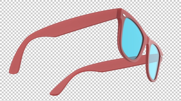 Sonnenbrille auf transparentem hintergrund 3d-darstellung