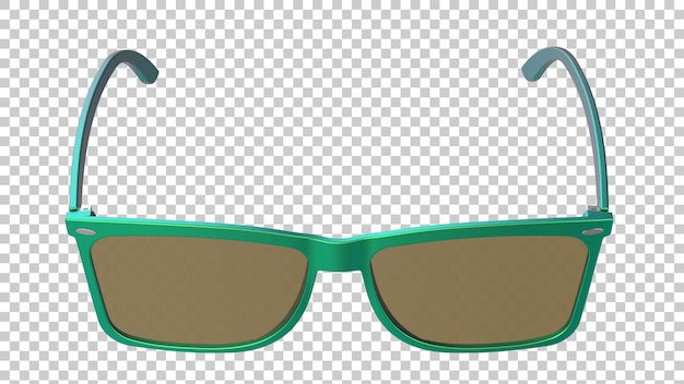 Sonnenbrille auf transparentem hintergrund 3d-darstellung