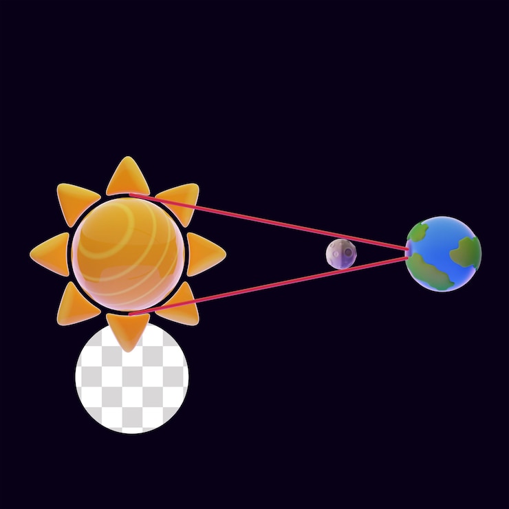 PSD sonnenfinsternisse 3d-planeten- und astronomieillustration