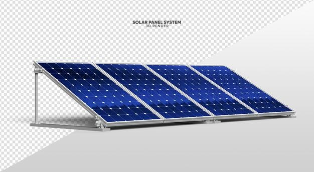 Sonnenkollektorsystem Realistischer 3D-Render isoliert für die Komposition