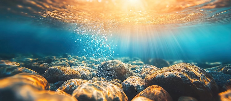 PSD sonnenstrahlen unter wasser