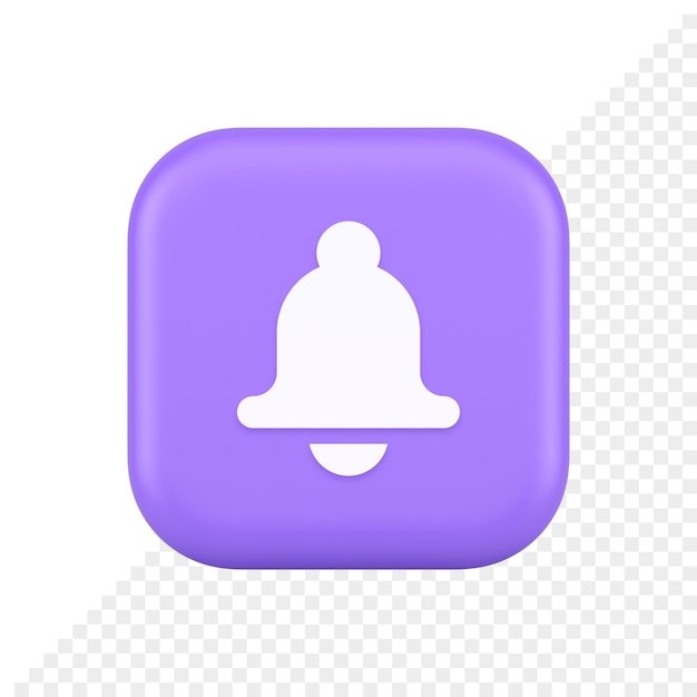 Sonnette audio son bouton signal poussoir rappel cyberespace interface notification icône 3d