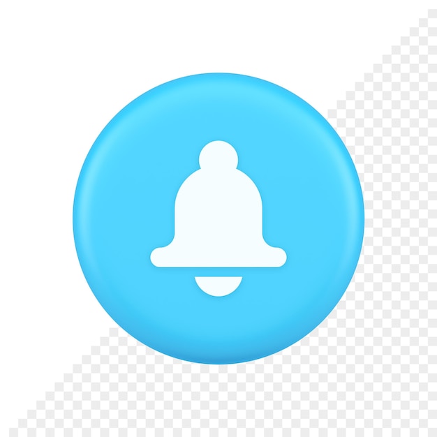 Sonnette audio son bouton signal poussoir rappel cyberespace interface notification icône 3d