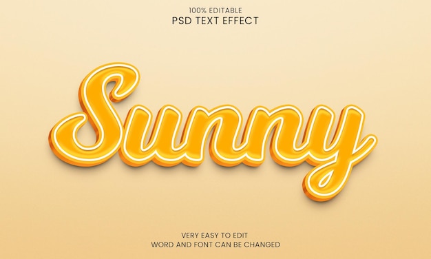 PSD sonnige 3d-texteffekt-psd-datei