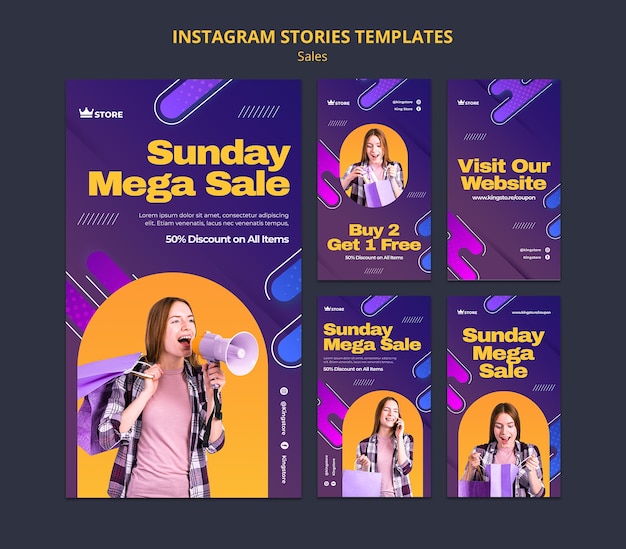 Sonntags-mega-sale-instagram-geschichten-vorlage