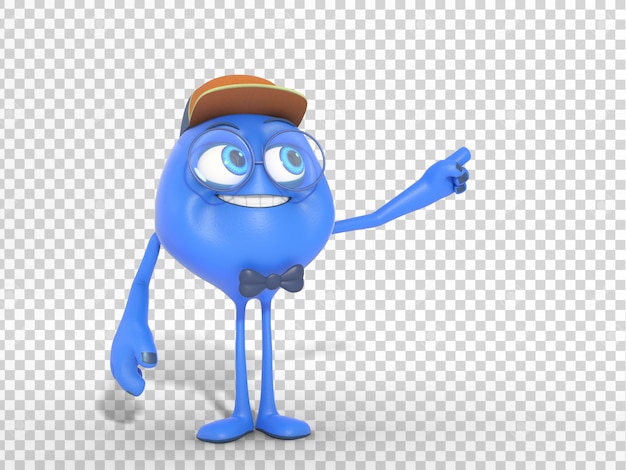 PSD sonriendo divertido personaje 3d de la mascota ilustración