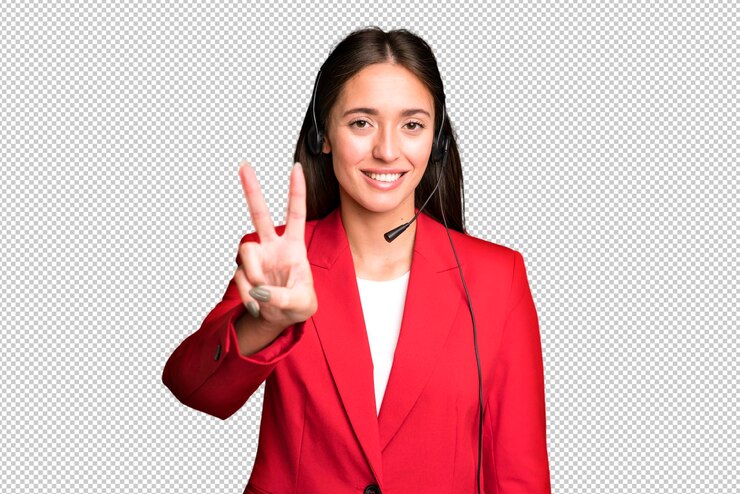 PSD sonriendo y luciendo feliz gesticulando victoria o paz