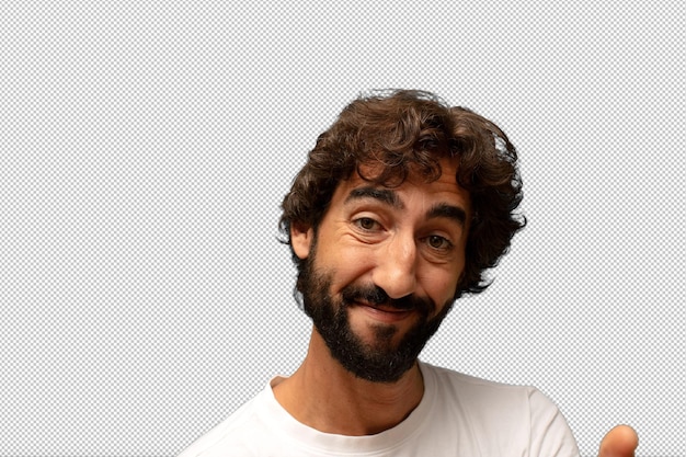 sonriendo mirando feliz confiado y amistoso ofreciendo un apretón de manos para cerrar un trato cooperando