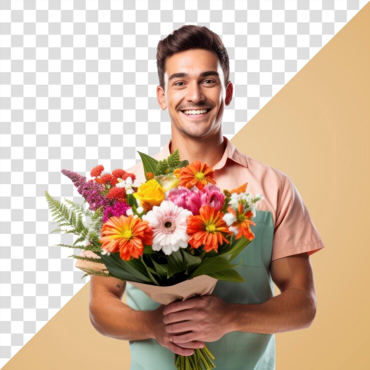 PSD la sonrisa adulta de la florista