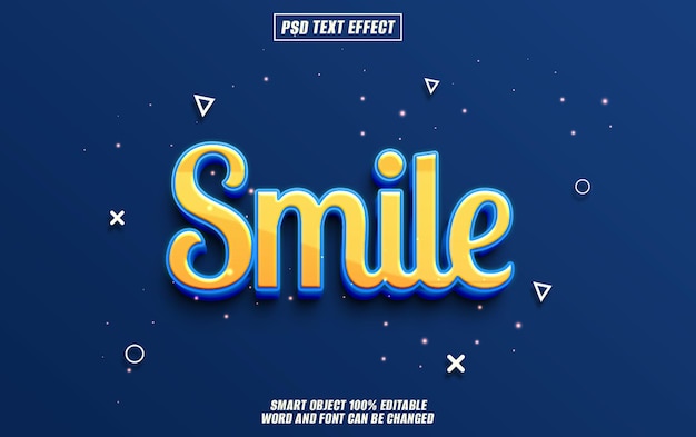 sonrisa efecto de texto fuente tipografía editable texto 3d