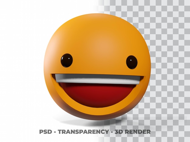 PSD sonrisa emoticon 3d con fondo transparente