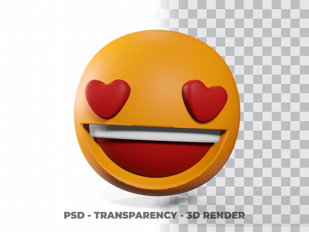 Sonrisa emoticon 3d con fondo transparente