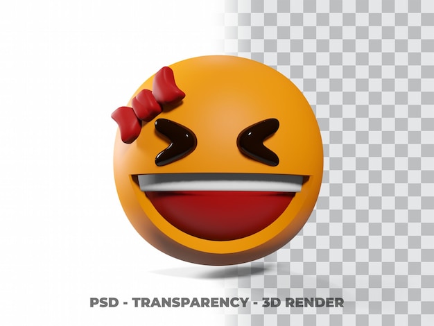 PSD sonrisa emoticon 3d con fondo transparente