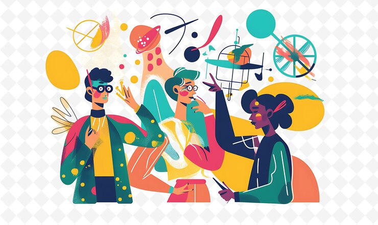 PSD soothsayers predicting outcomes design is pop art inspired i flat illustration festival theme art