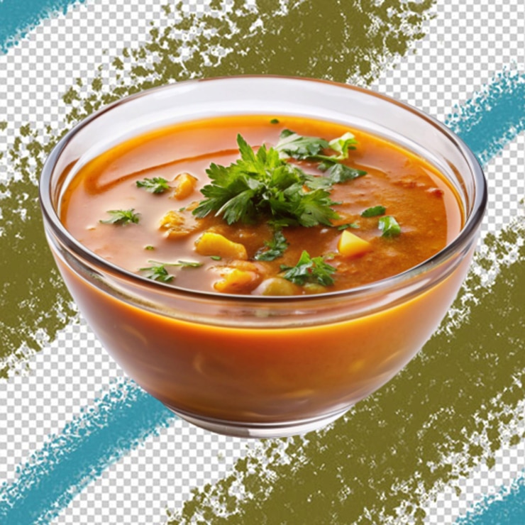 PSD sopa de calabaza aislada sobre un fondo transparente