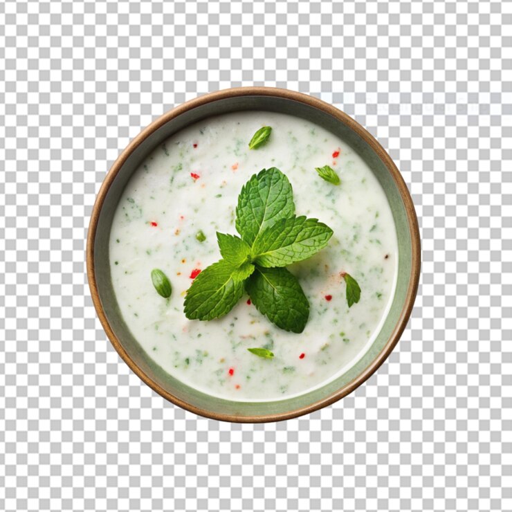 PSD sopa de crema de hongo con crema en un tazón blanco png