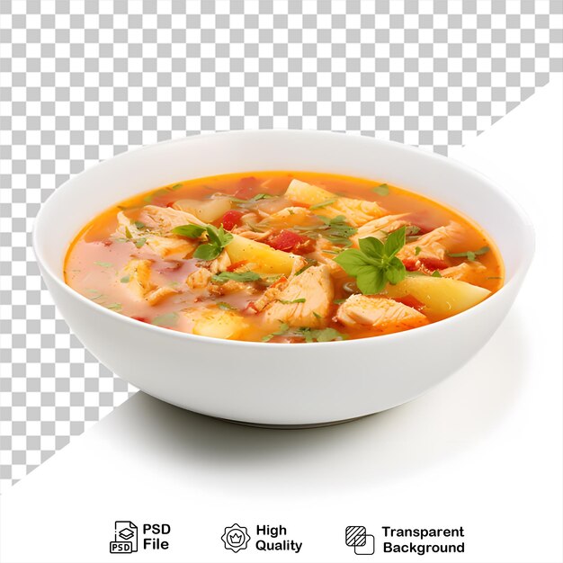 PSD sopa de frango deliciosa isolada em fundo transparente inclui arquivo png