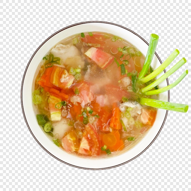 PSD sopa de frutos do mar com peixe dory