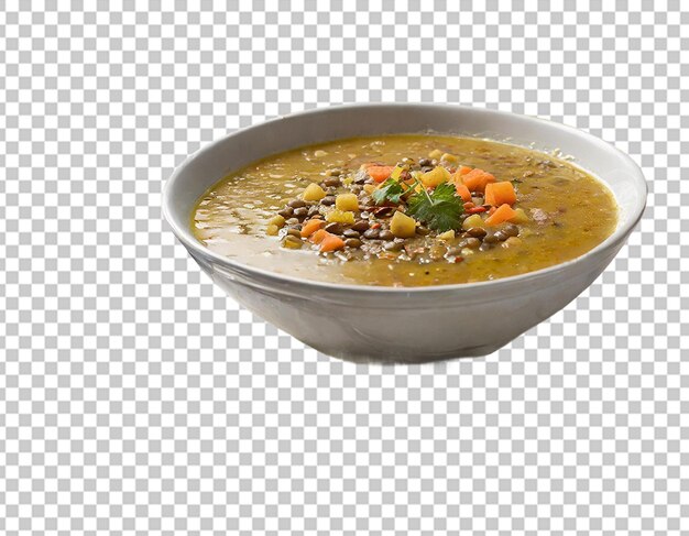 Sopa de lentilhas com legumes picados e especiarias