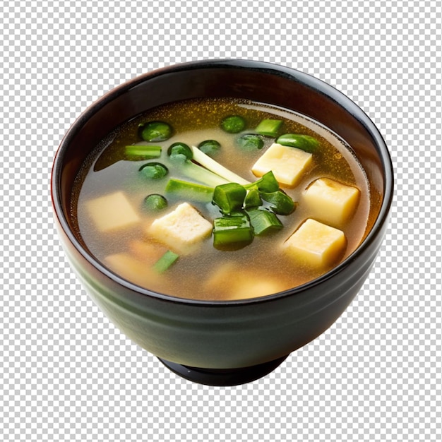 PSD sopa de miso em fundo transparente