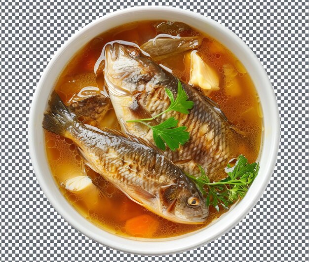 PSD sopa de peixe deliciosa isolada em fundo transparente