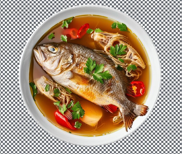 PSD sopa de peixe deliciosa isolada em fundo transparente