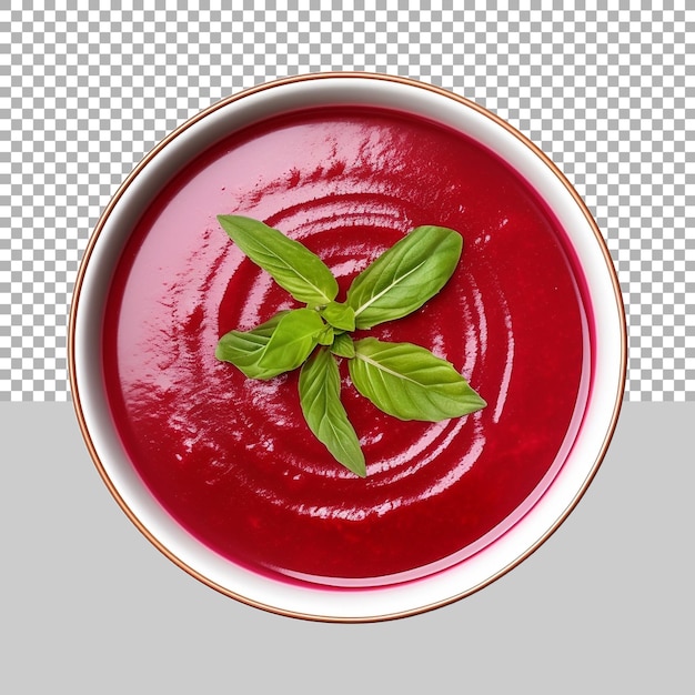 PSD sopa de tomate vermelho em uma tigela em fundo transparente ai gerado