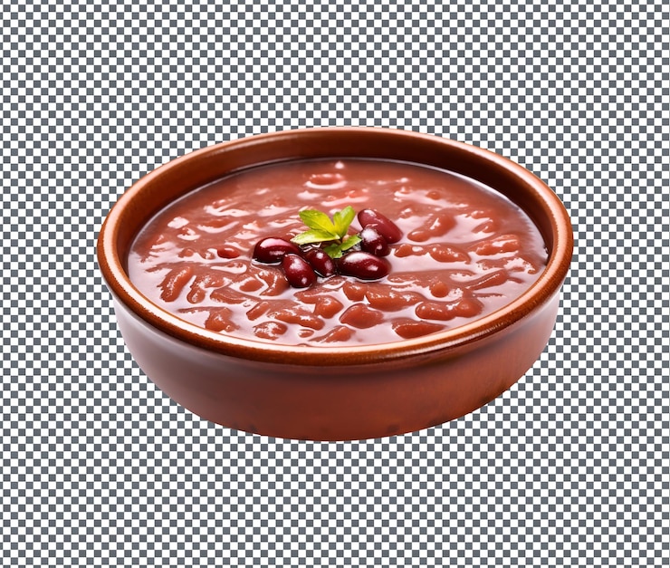 PSD sopa de frijol rojo dulce y sabrosa aislada sobre un fondo transparente