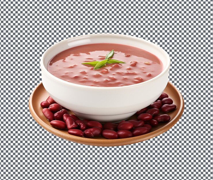 PSD sopa de frijoles rojos tan deliciosa aislada sobre fondo transparente