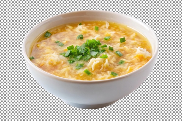 PSD sopa de gotas de huevo un plato sabroso para las noches frías