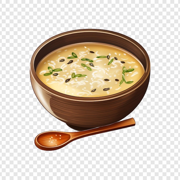 PSD sopa de miso aislada sobre un fondo transparente