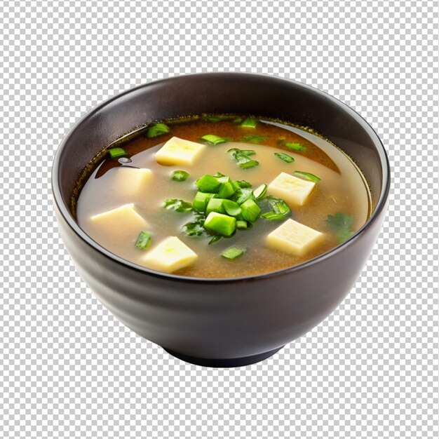 PSD sopa de miso sobre un fondo transparente