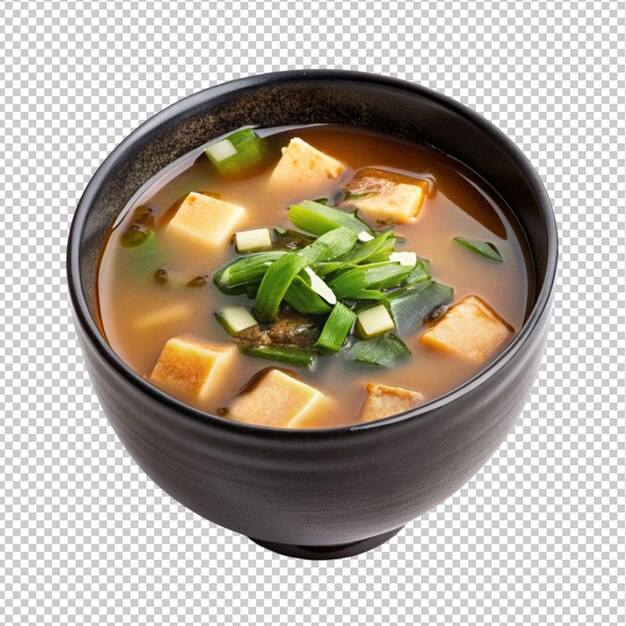 PSD sopa de miso sobre un fondo transparente