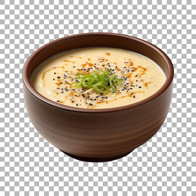 PSD sopa de miso sobre un fondo transparente