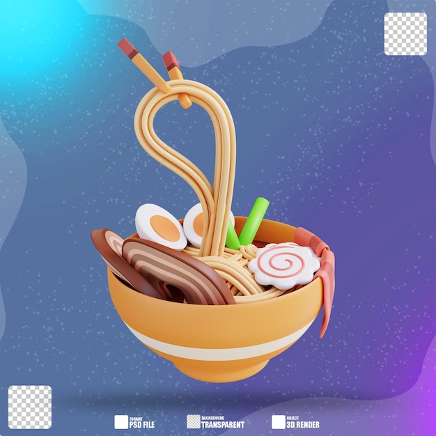 Sopa de ramen de ilustración 3d 6