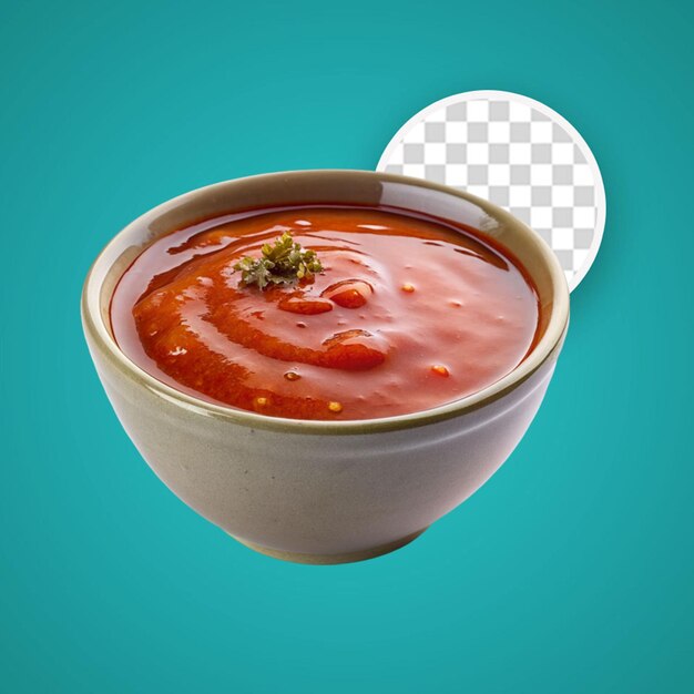 PSD sopa tradicional española de gazpacho en un cuenco