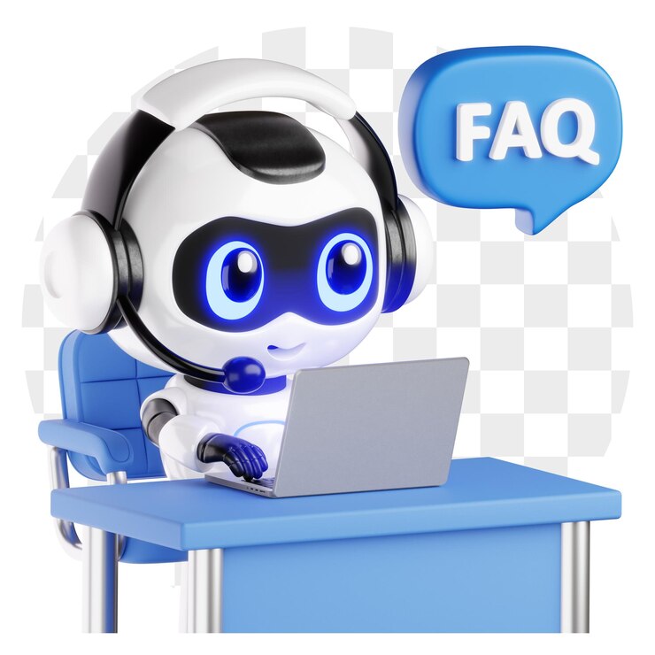 PSD soporte al cliente con el robot bubble