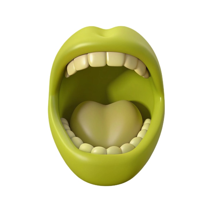 PSD un soporte de cepillo de dientes verde con dientes en el interior