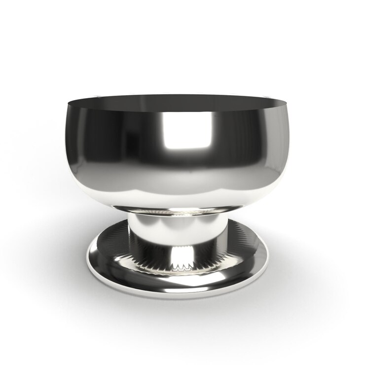 PSD un soporte de helado plateado y negro con una base plateada y negra