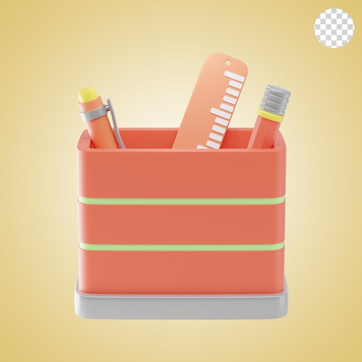 PSD soporte de lápiz icono 3d e ilustración
