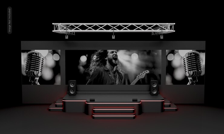 Soporte multipantalla moderno para evento