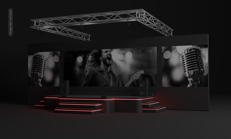 Soporte multipantalla moderno para evento