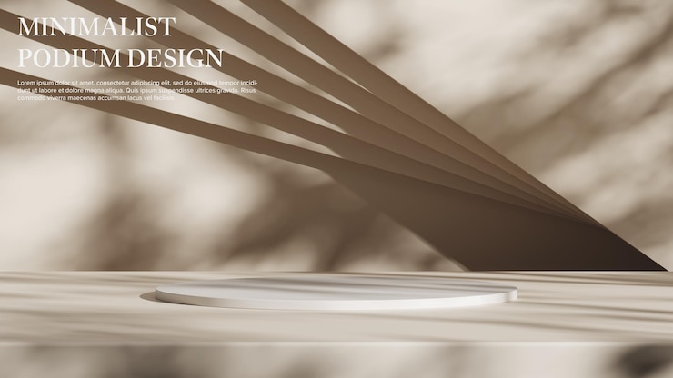 PSD soporte de producto de pedestal moderno de podio beige de cilindro sobre fondo beige representación 3d