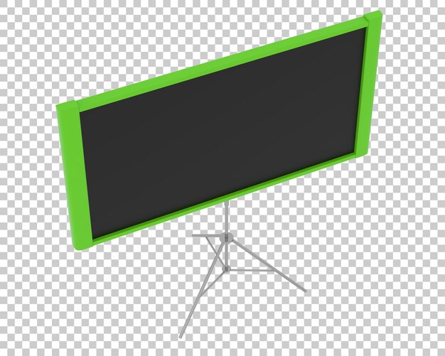 Soporte de proyector de pantalla sobre fondo transparente ilustración de renderizado 3d