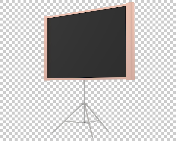 PSD soporte de proyector de pantalla sobre fondo transparente ilustración de renderizado 3d